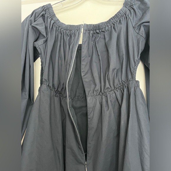 NWOT DISSH AVA INK OFF SHOULDER MIDI DRESS - NAVY - Picture 11 of 12